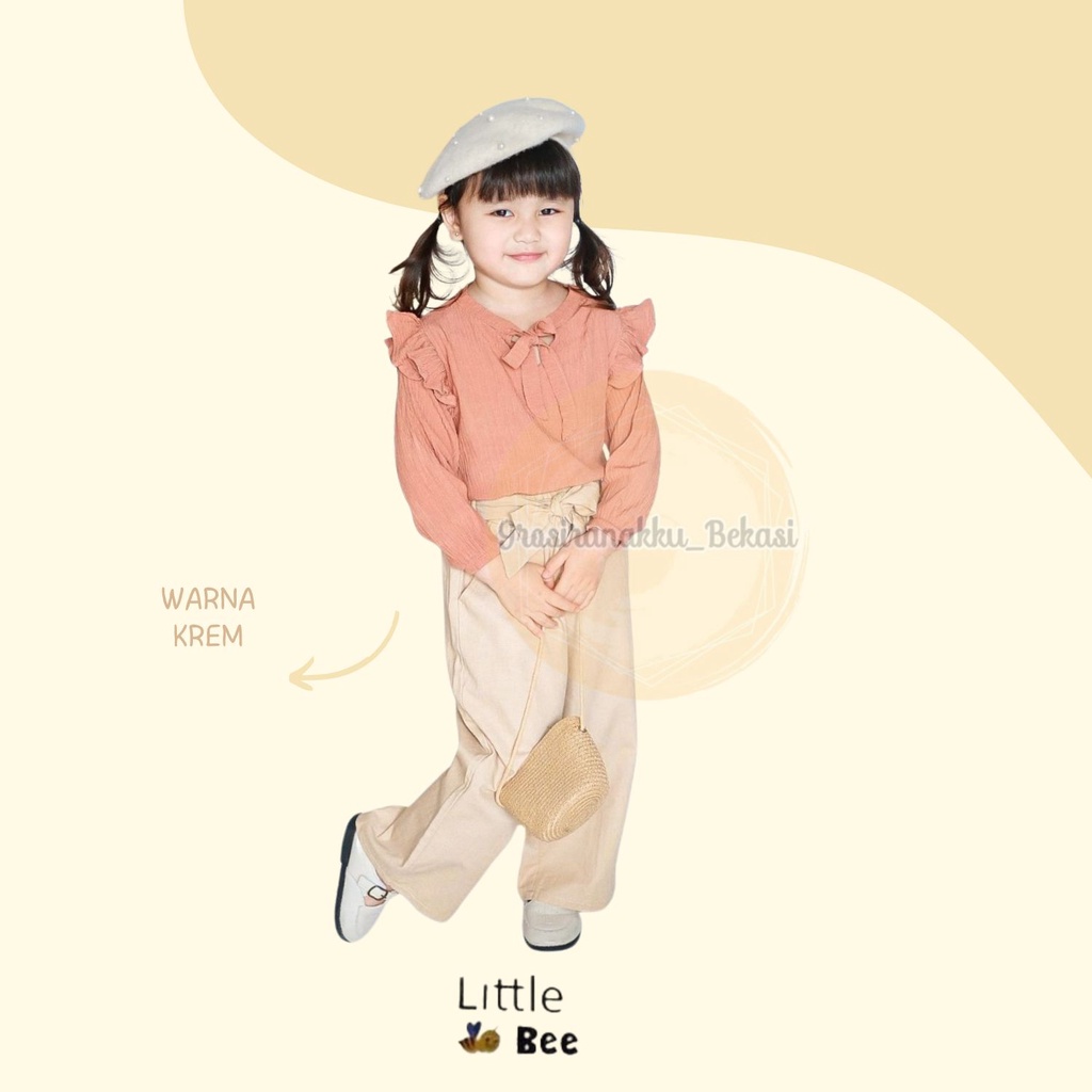 Kulot Anak Polos Sabrina Littlebee Junior Warna Kream Size 2-6Thn