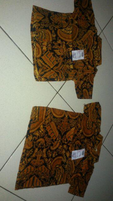 Hem Kemeja Anak Batik Motif Keren Coklat Hitam Kerang Halus Seragam