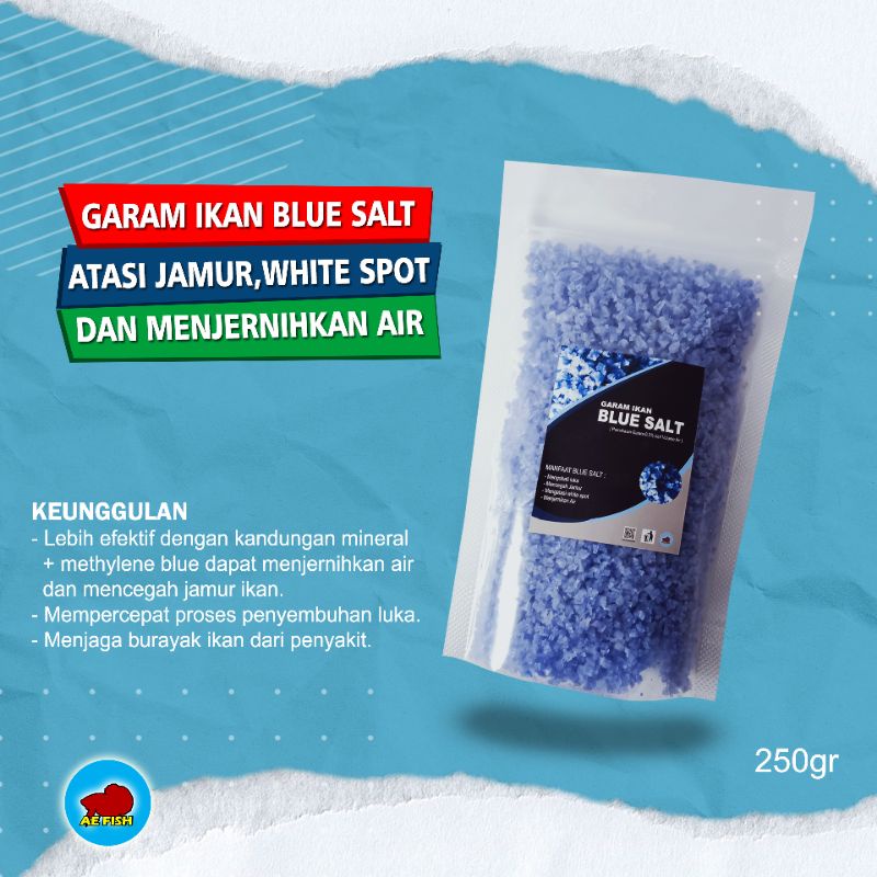 Blue Salt Garam Ikan Garam Biru Untuk Perawatan Ikan Cupang Guppy Penyakit Jamur dan White spot