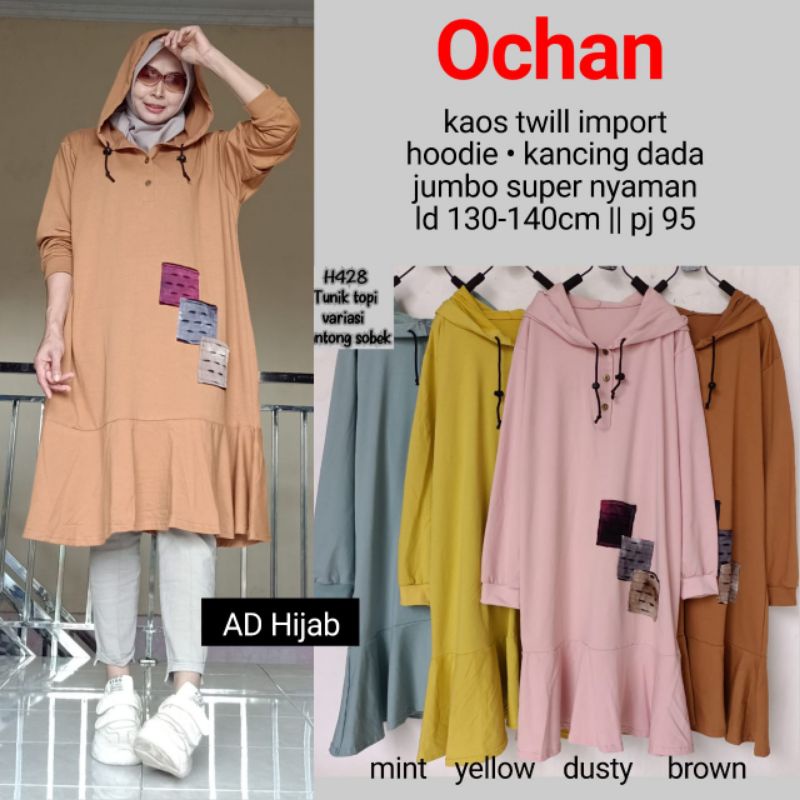 BAJU ATASAN WANITA JUMBO BIG SIZE KAOS LD 130-140 // OCHAN HOODIE BY AD HIJAB FASHION HQ/HOODIE BIGS