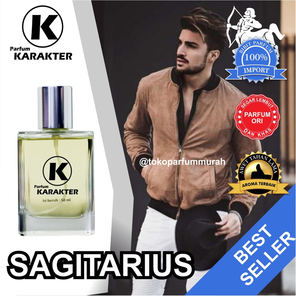 Bisa Cod | Parfum Cowok Zodiak Sagitarius | Bibit Parfum Import Wangi &amp; Tahan Lama | Kemasan 50ml