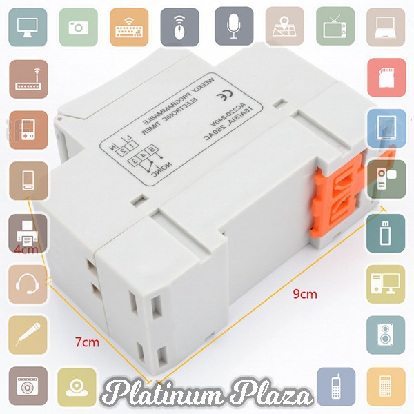 Taffware Power Timer Programmable Time Switch Relay 16A 220V 2000W`14GTVW- White