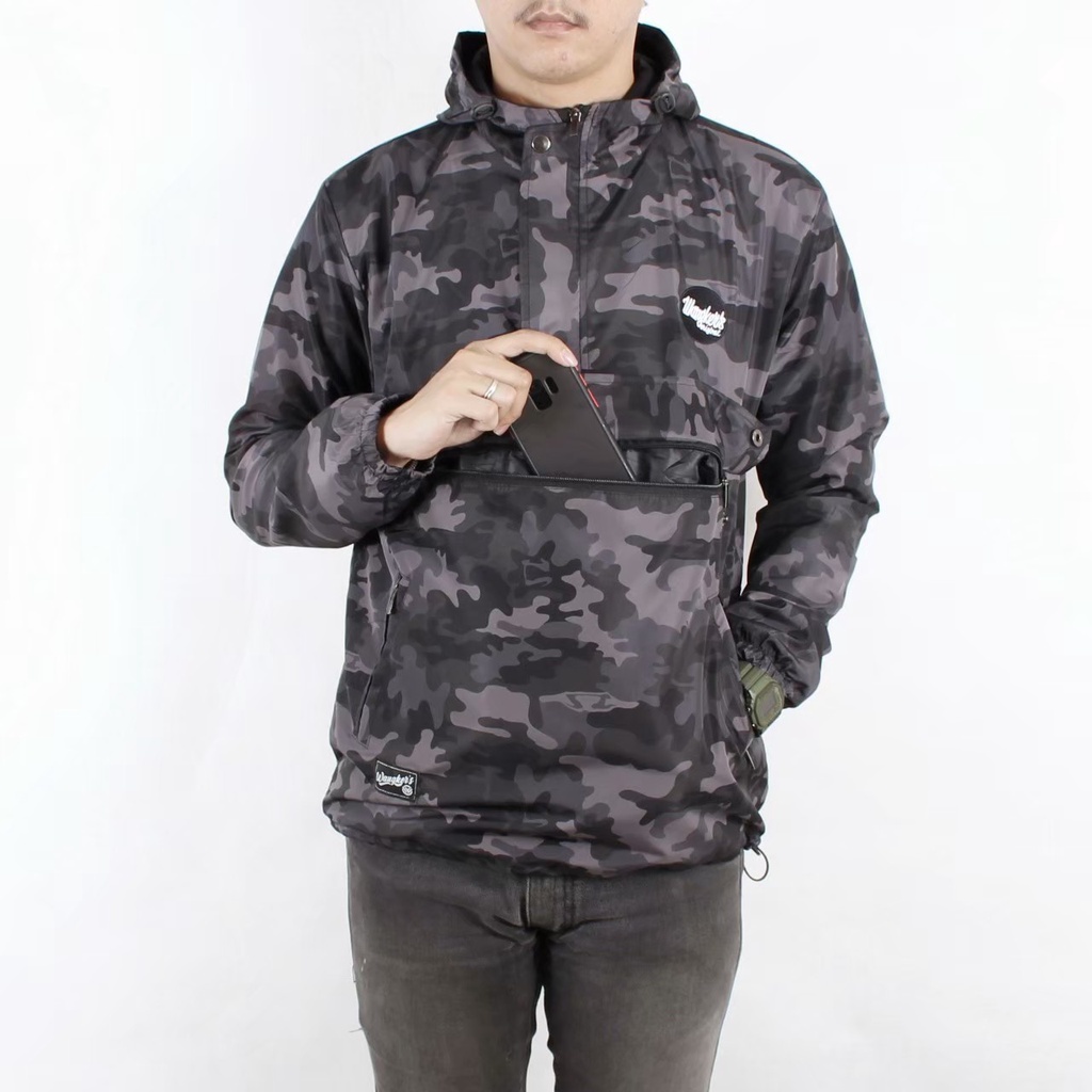 AKN JAKET CAGOULE CAMO LORENG / JAKET KANTONG DORAEMON ORIGINAL / JAKET PRIA TERBARU