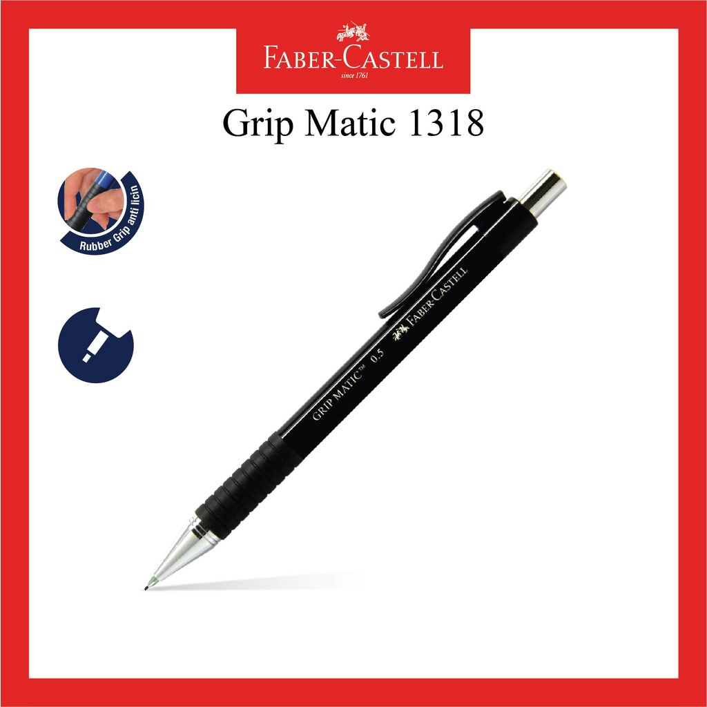 

mdn Pensil Mekanik Faber Castell / Mechanic Pencil Grip Matic 1318 / Tersedia 3 Warna / Ukuran 0.5
