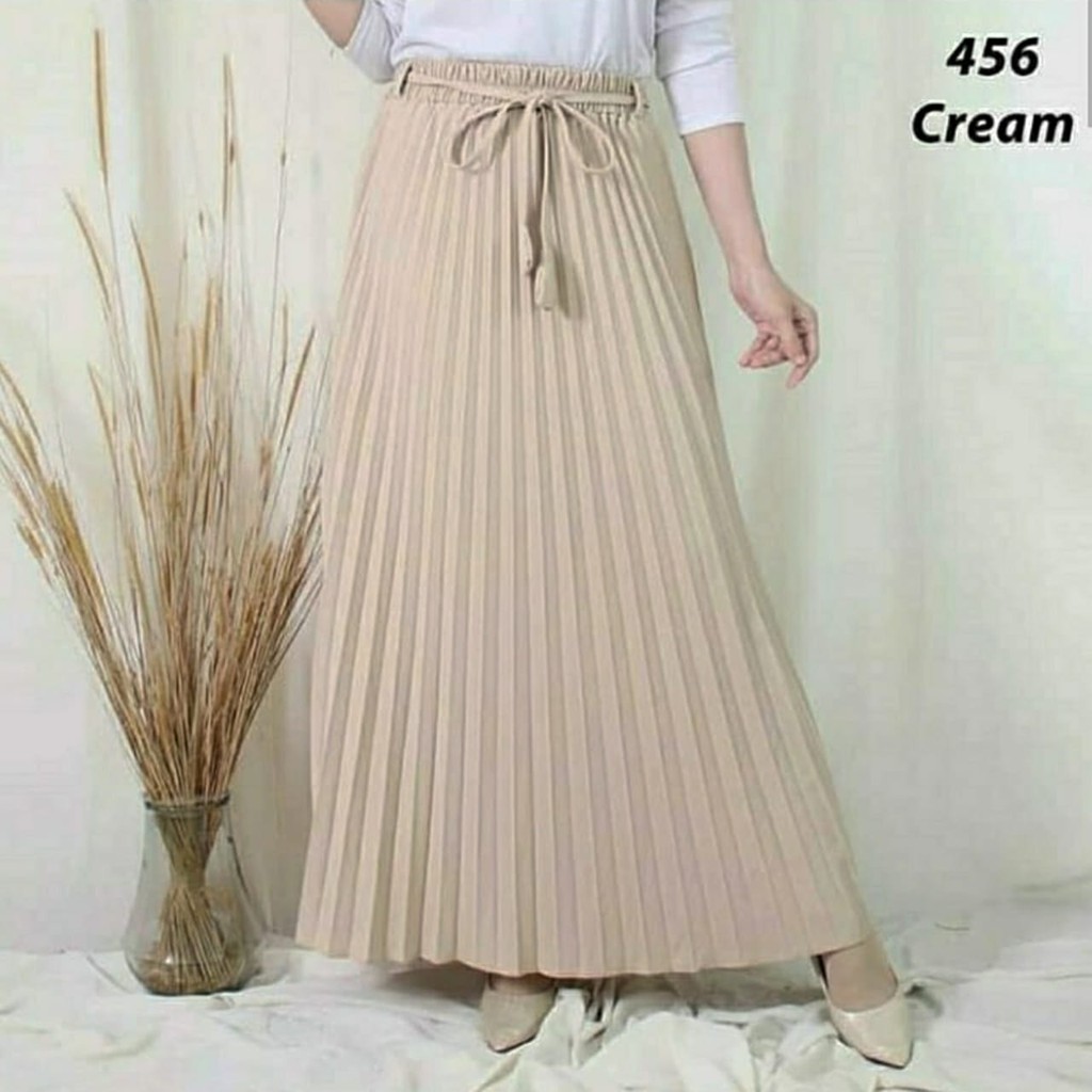 ROK PLISKET TALI LONCENG / ROK PLISKET PREMIUM IMPORT