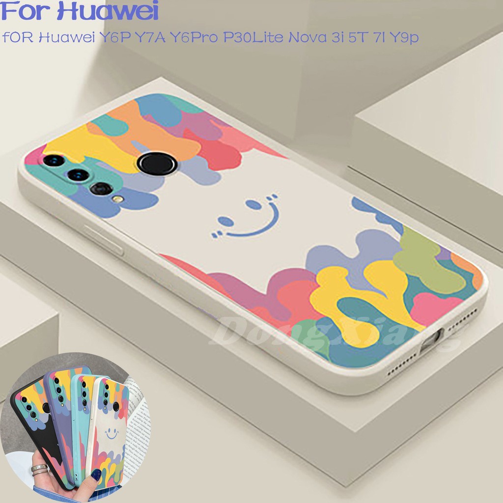 Case TPU Motif Smiley Untuk Huawei Y7A 2020 Y6P 2020 Nova 7i 3i 5T Y9 Prime 2019 Y9S