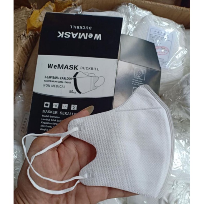Makser Duckbill WeMask Putih/Duckbill WeMask Hitam
