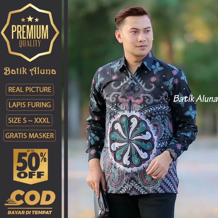 BATIK PRIA LENGAN PANJANG MEWAH PREMIUM ALUNA PRABUSENO SHANGHAI KERIS KEMEJA BATIK ACARA NIKAHAN KE