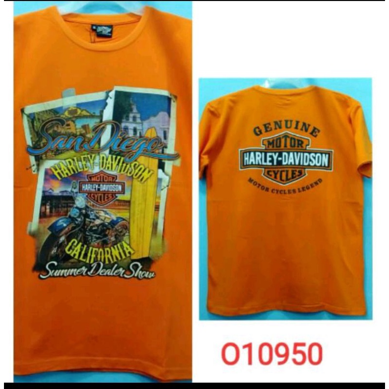 kaos harley davidson pendek orange