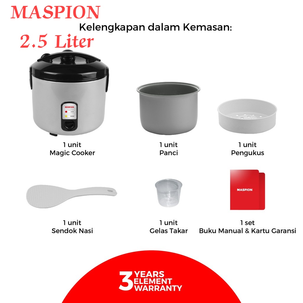 maspion ex-2581 magiccom 2.5 liter / rice cooker maspion ex 2581 / ex2581