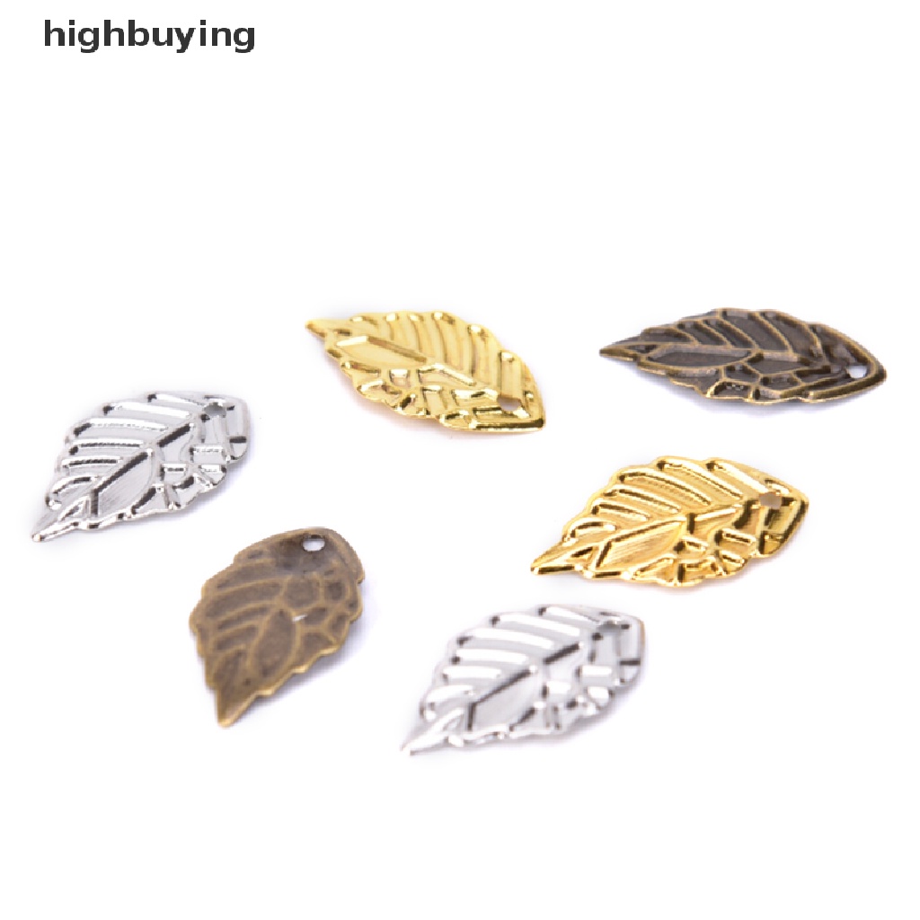 Hbid 100Pcs / Set Liontin Daun Hollow Untuk Membuat Perhiasan DIY