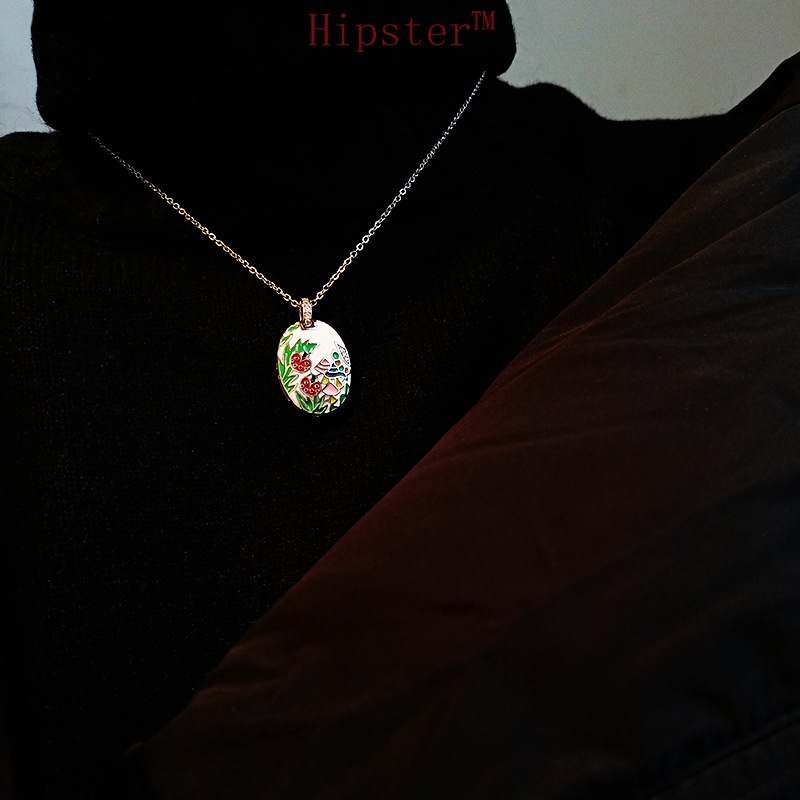 Hot Sale Funny Cute Cartoon Flower and Grass Colorful Enamel Pendant Necklace