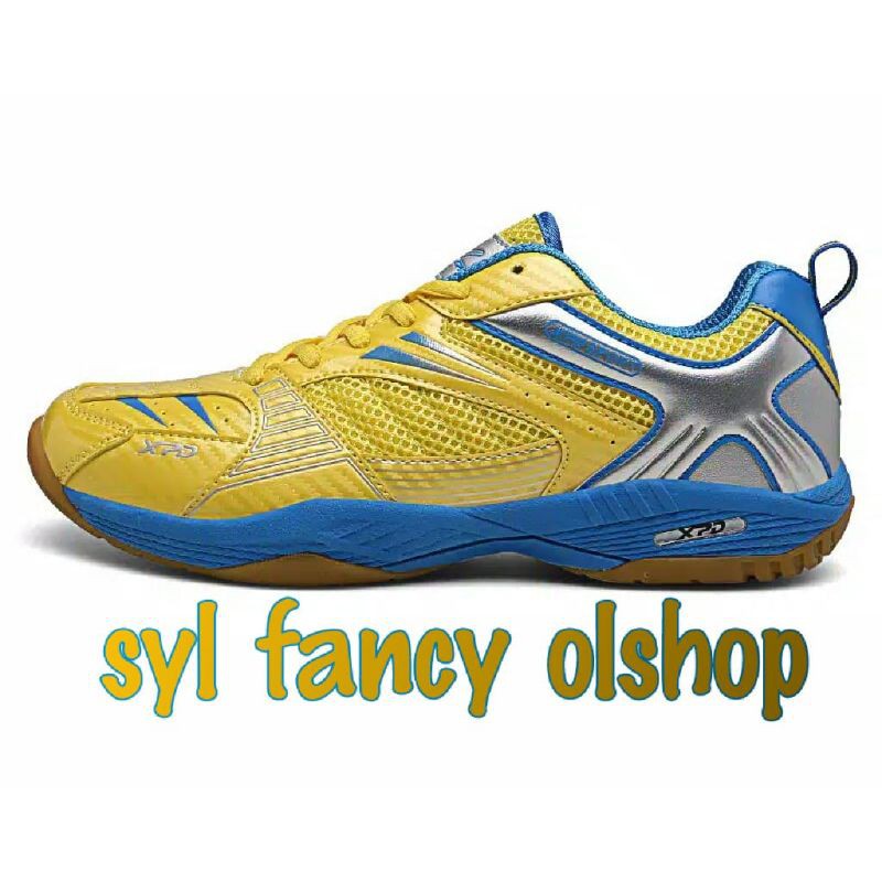 Sepatu Badminton XPD Yellow Blue Original 36-45