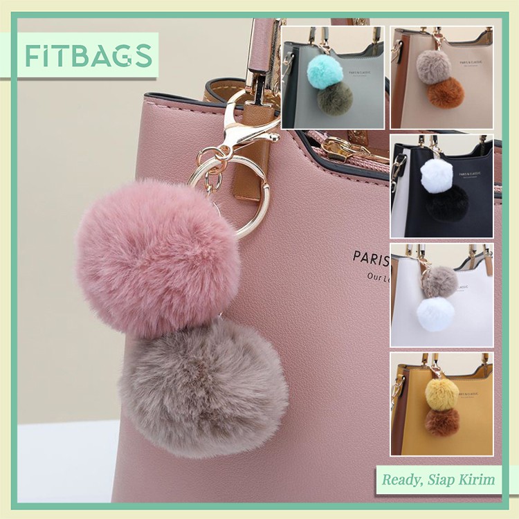 [OPSI TAMBAHAN] Aksesoris Tas FitBags CC001 - Gantungan Tas | Pom Pom Bulu | Pom Pom Gantungan Tas