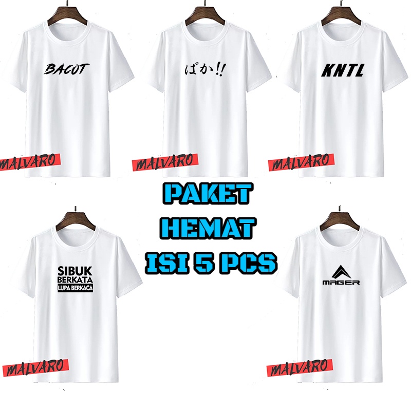 MV-Kaos 5 Pcs Motif Distro / Kaos Pria Distro / Pakaian Pria / Baju Pria