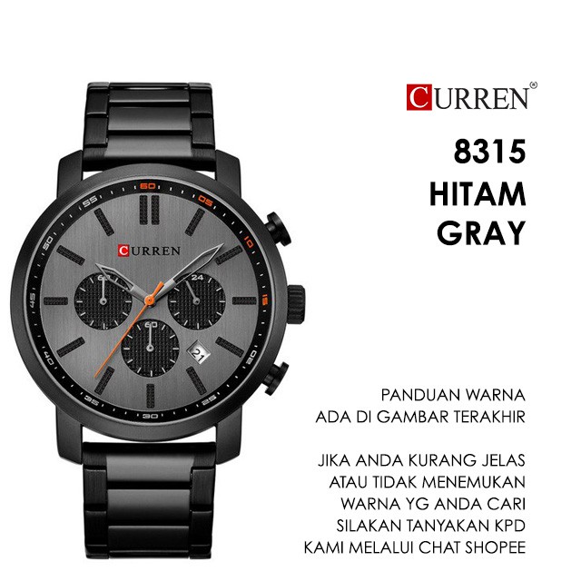 CURREN 8315 Jam Tangan Pria Analog Stainless Steel Chronograph Aktif WATCHKITE WKOS