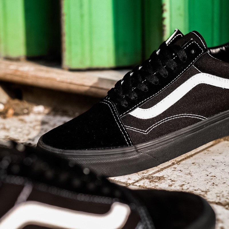 VANS OLDSKOOL SUEDE CANVAS BLACK BLACK TRUE WHITE ORIGINAL 100%