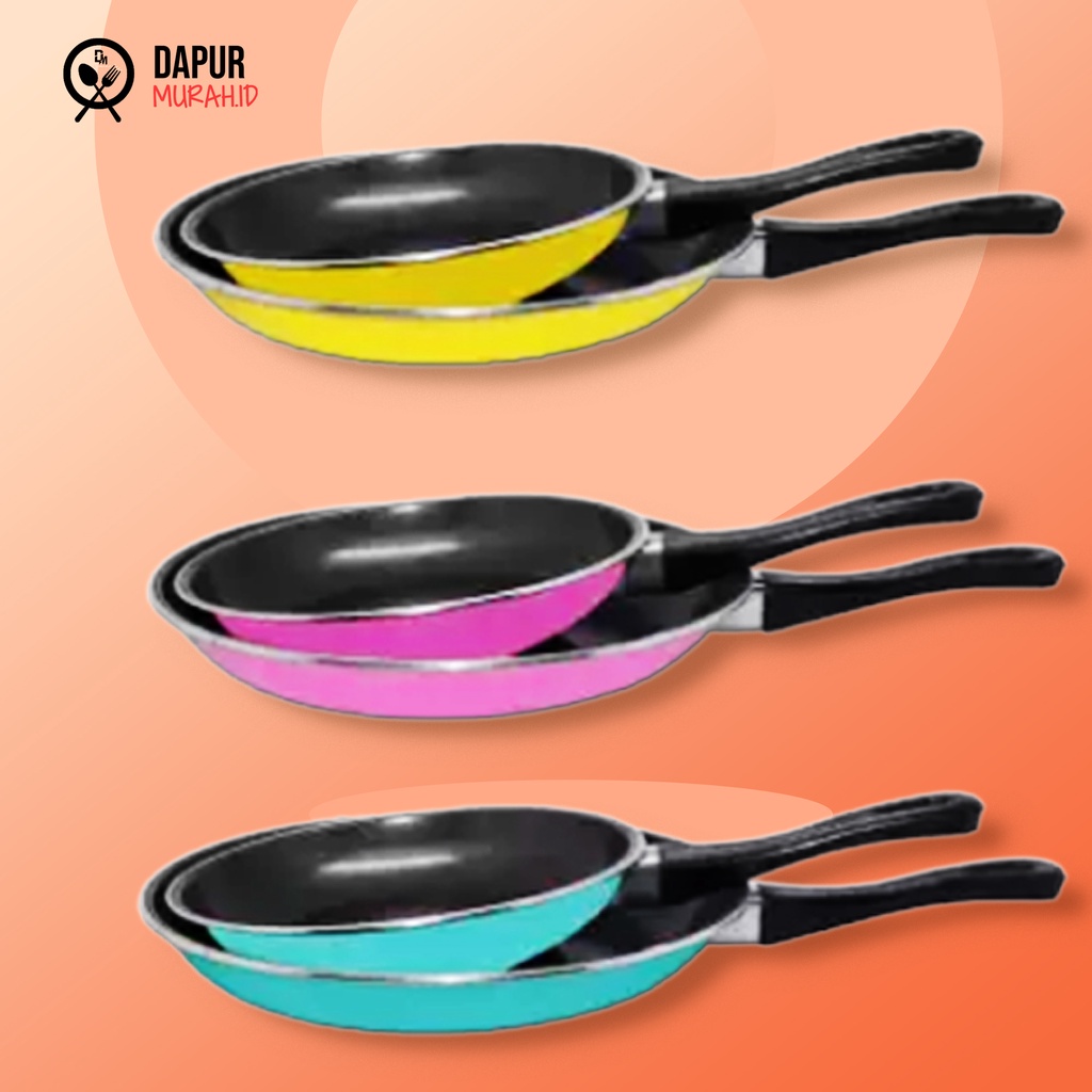 Frypan Set warna 18 dan 23 cm - isi 2 pcs