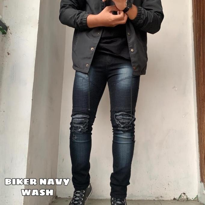 CELANA JEANS BIKER/CELANA BIKER/BIKER JEANS/CELANA PANJANG JEANS BIKER Star Seller Termurah