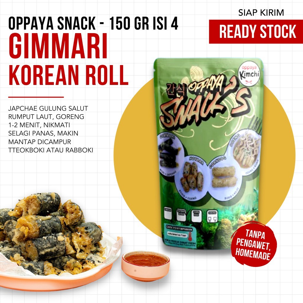 (TERMURAH) OPPAYA SNACK - Gimmari Korean Roll - 150gr Isi 4 (Frozen)