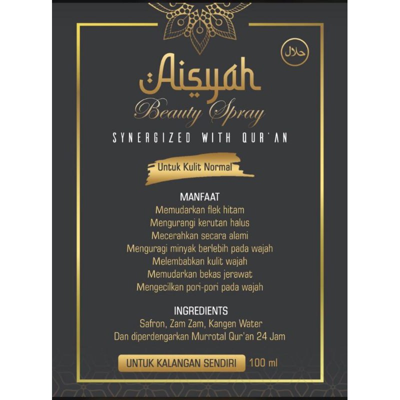 Aisyah beauty spray