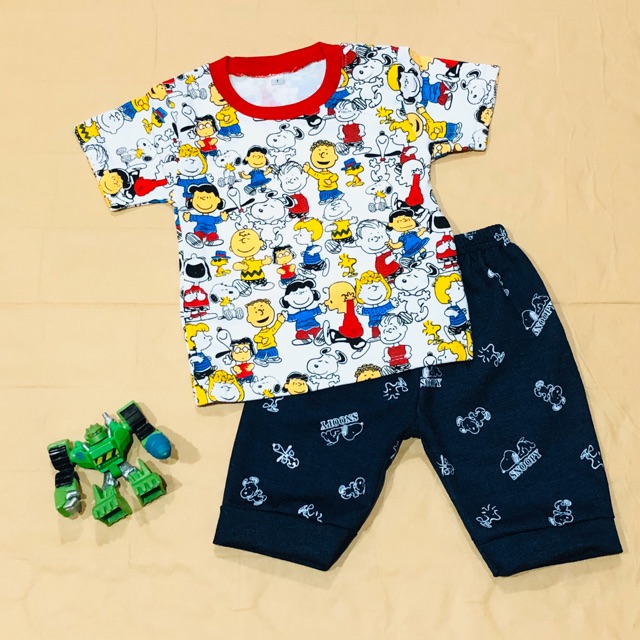 SETELAN ANAK LAKI-LAKI USIA 6-24 BULAN SNOPI SPANDEK HALUS