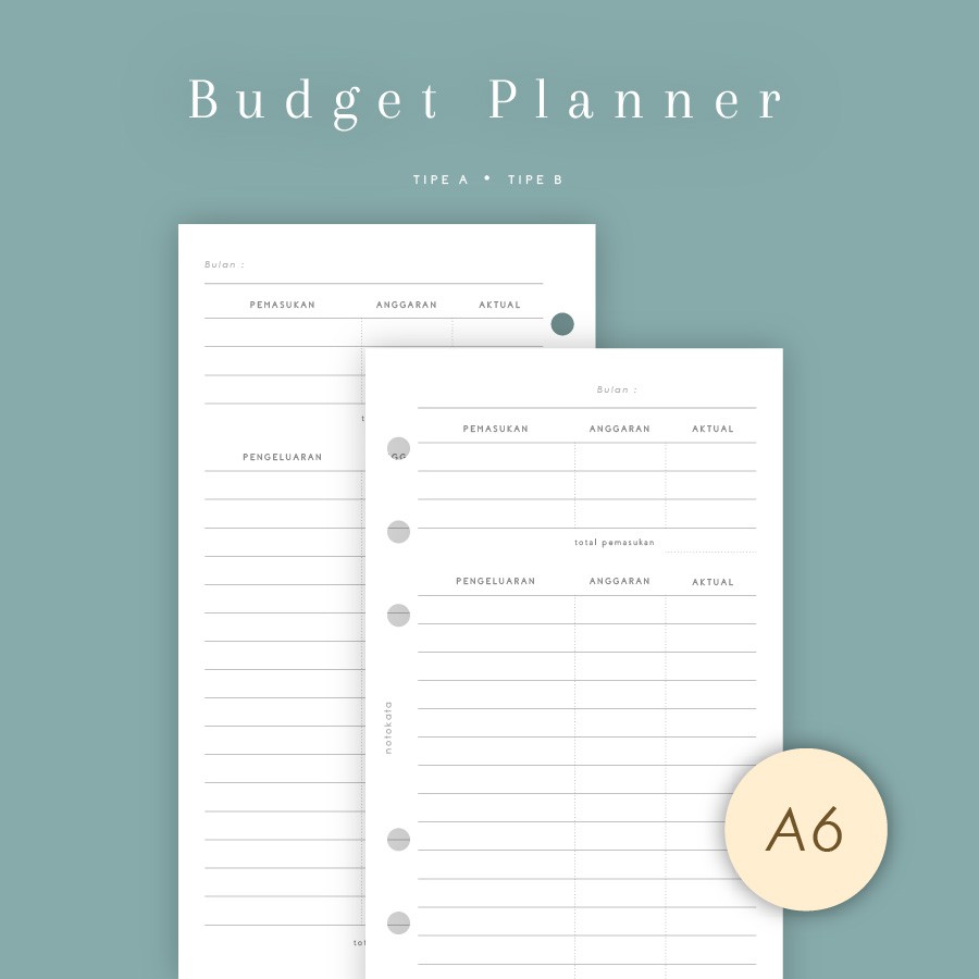 

A6 - Loose Leaf Budget Planner by Notokata - 3010
