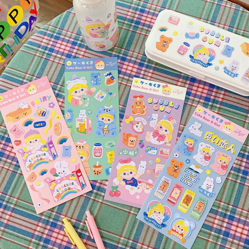 [littlecrab] Stiker 2d Tumblr Candy Princess Aesthetic Sticker PVC Korean Cute Girl Love Bear Stiker Lucu Dekorasi Gelas Diary DIY Ins Stationary Kit