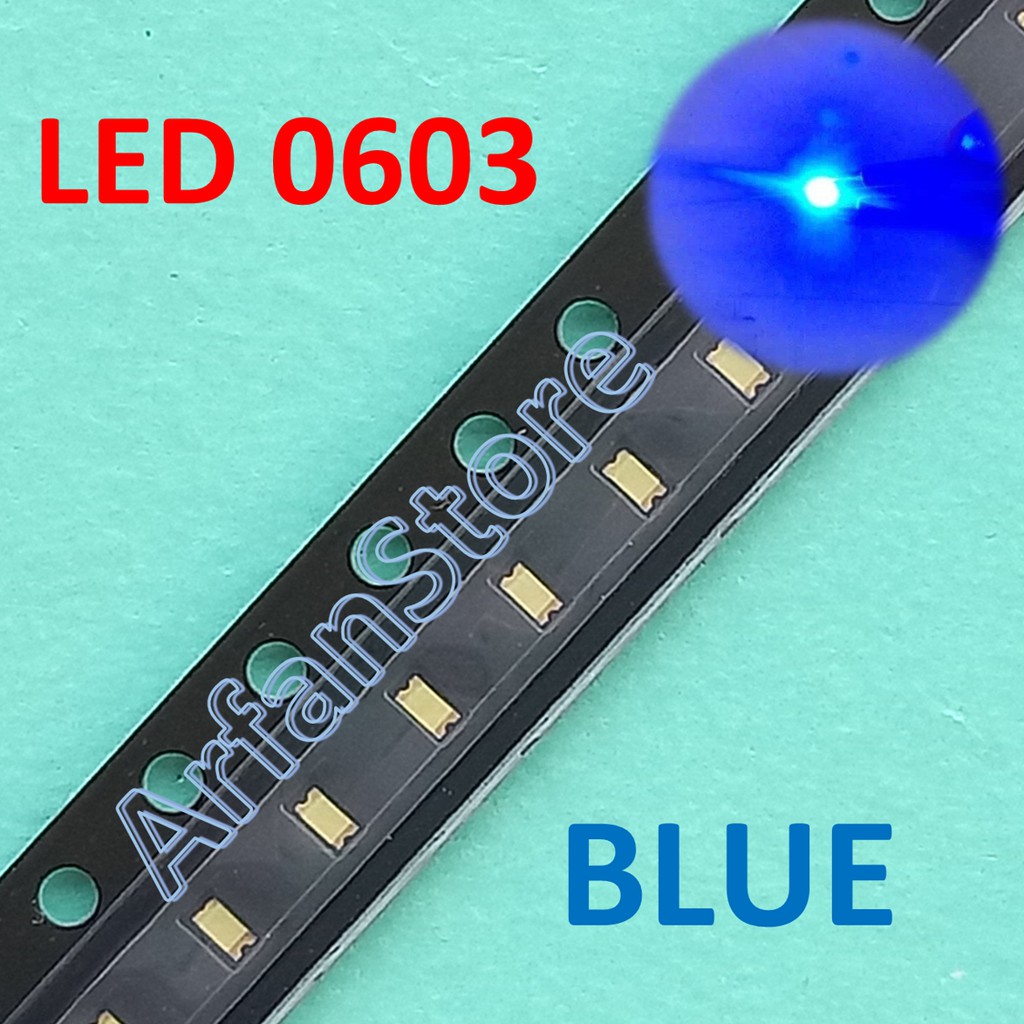 SMD LED 0603 Blue per 50pcs SMT Super Bright Warna Biru