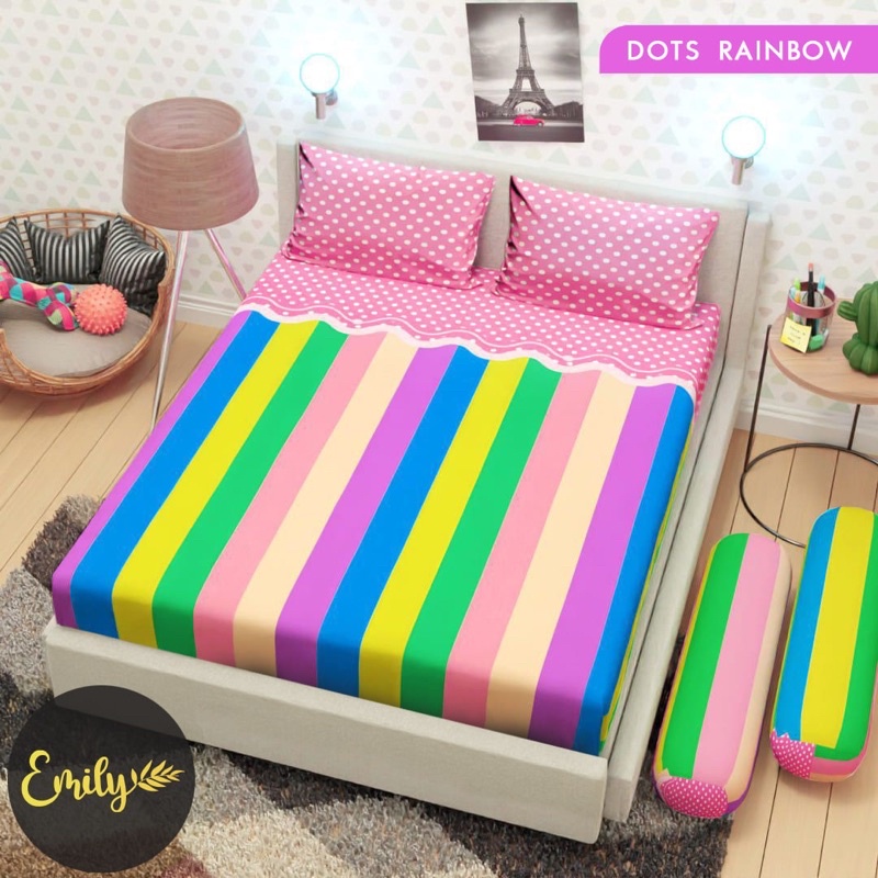 sprei bagus rainbow