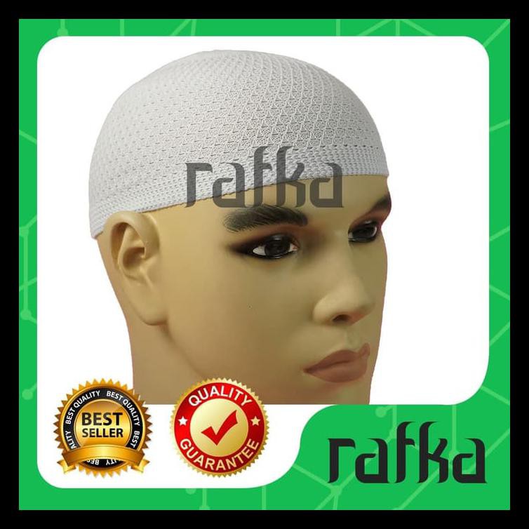 Peci Rajut Grosir Kopiah Songkok Peci Haji Rajut Murah Premium Dewasa - Putih Terbaik