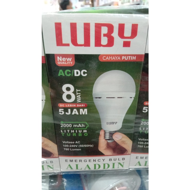 Lampu LED emergency LUBY Aladdin 8w 8 watt