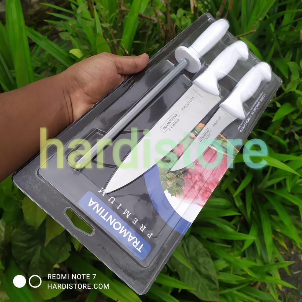 PISAU DAGING BONING ASAHAN TRAMONTINA STAINLESS STEEL KNIVES SET 3 PCS PREMIUM 24499/812 ORIGINAL BR