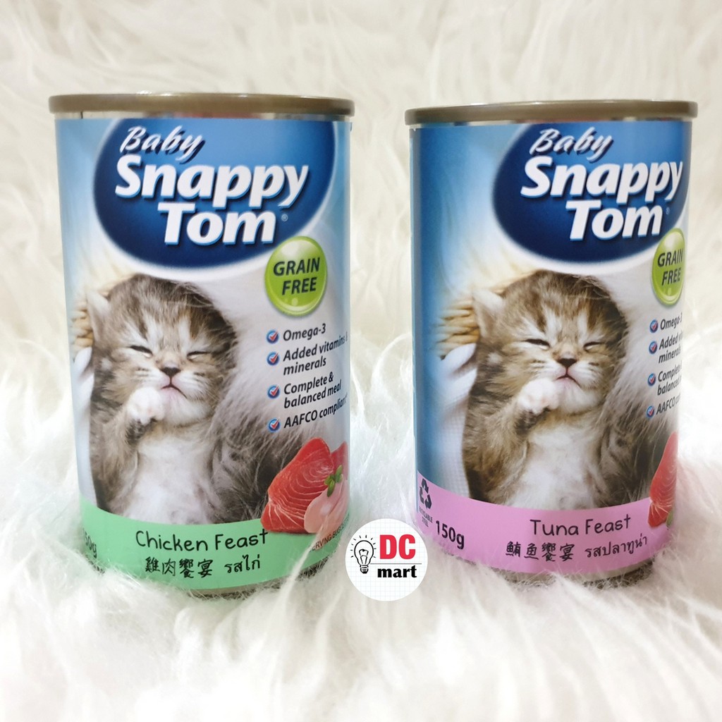 BABY SNAPPY TOM CAT WET FOOD 150Gr / Makanan Basah Anak Kucing Kaleng