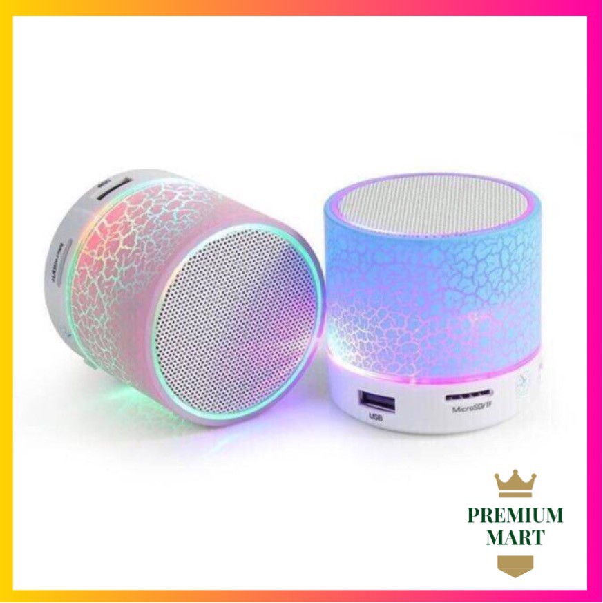 Speaker Bluetooth S10 Mini Lampu LED Model Retak