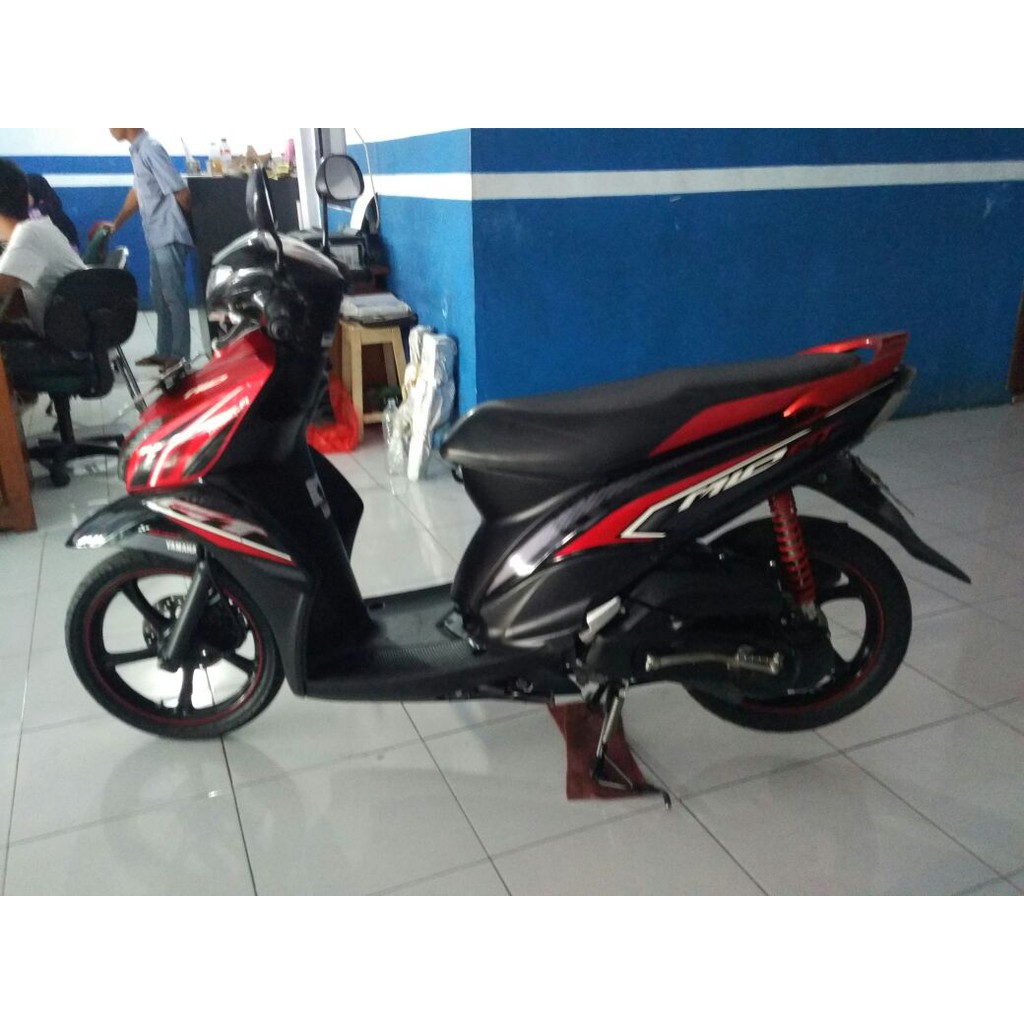 Jual Stiker Striping Motor Yamaha Mio GT 2013 Hitam Merah Indonesia Shopee Indonesia