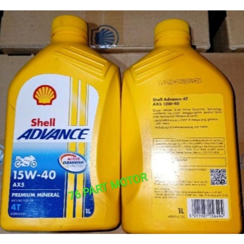 OLI SHELL ADVANCE AX5 4 TAX 1LTR SAE 15-40 FOR ALL MOTOR