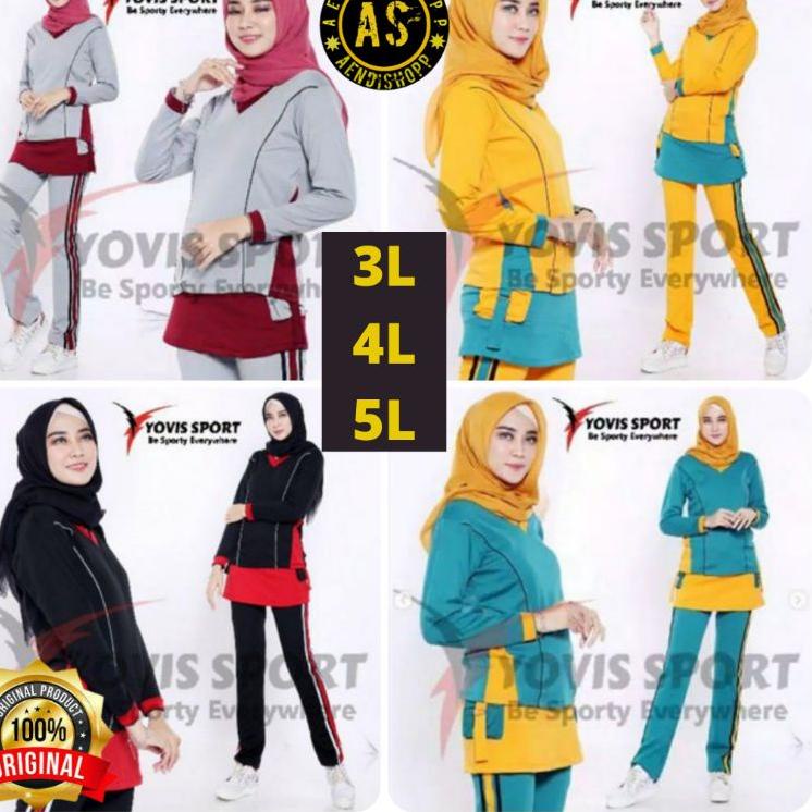 (BOOMING) Setelan Olahraga Wanita Muslim Muslimah Baju Stelan Senam Zumba Aerobic Jumbo Cewek Terbar