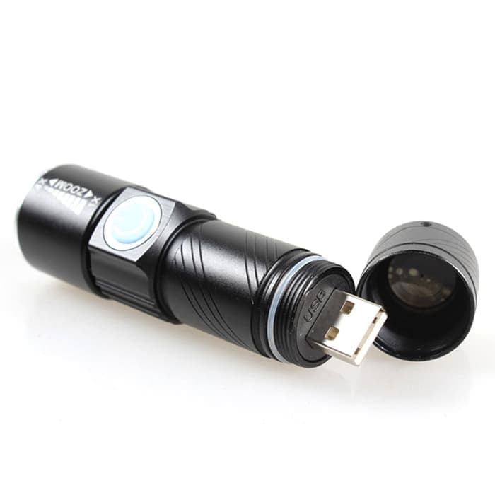 Senter LED Mini USB Rechargeable Flashlight Q5 LED 2000 Lumens