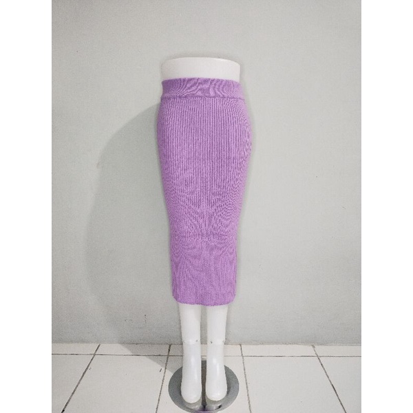 rajut premium, rok span rajut, rok span rajut, rok knit rajut premium-Lilac