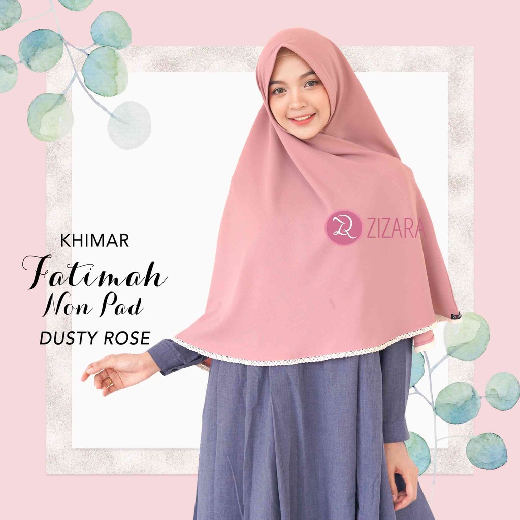 FATIMAH KHIMAR DUSTY ROSE L || Hijab Instan Syari By Zizara