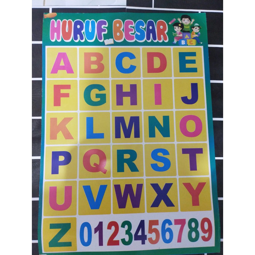 

12PCS/LUSIN POSTER EDUKASI ANAK HURUF BESAR CAMPUR DLL