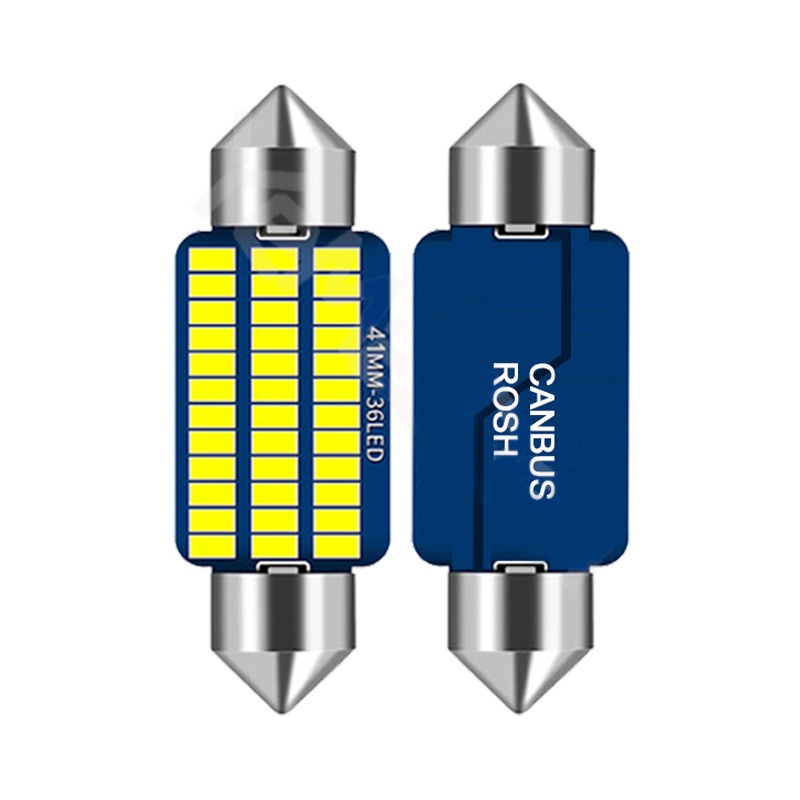 10pcs Lampu LED Canbus 31mm 36mm 39mm 41mm C5W C10W SMD 3014 Untuk Interior Mobil
