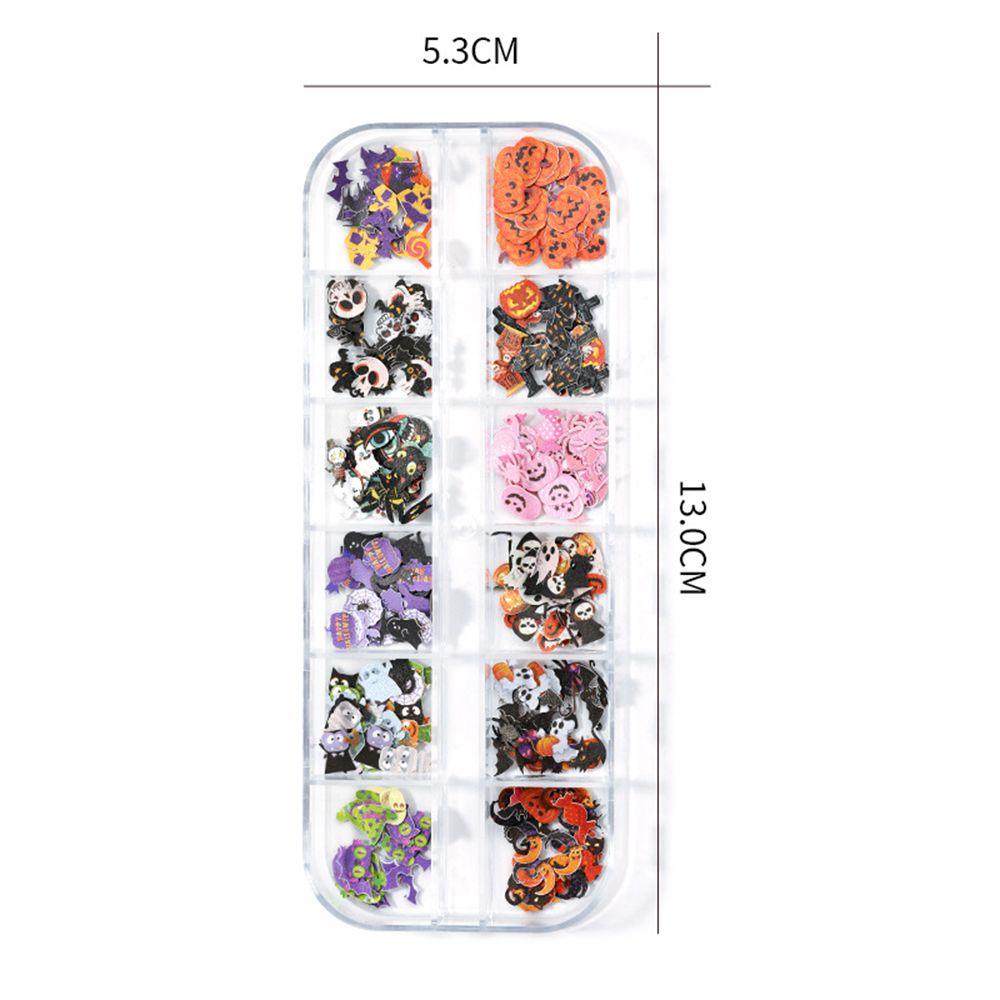 Preva Nail Art Glitter Sequin Natal Stocking Ghost Skeleton Witch Glitter Untuk Kuku