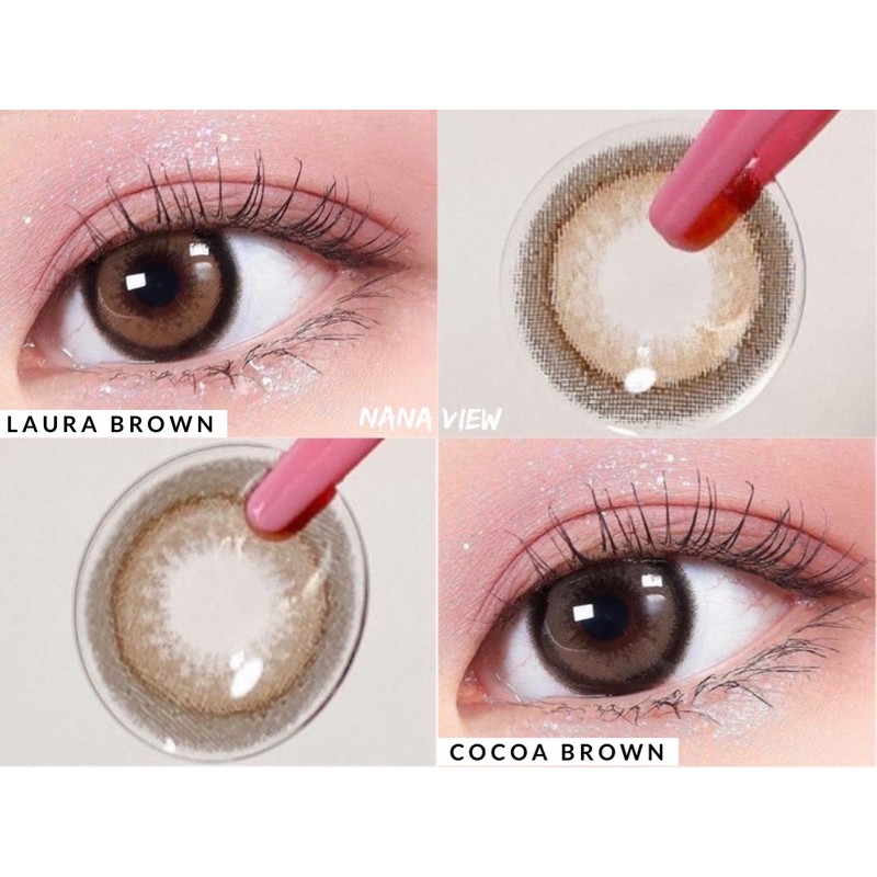 softlens korea nanaview cocoa brown rose brown &amp; laura brown pusbel original