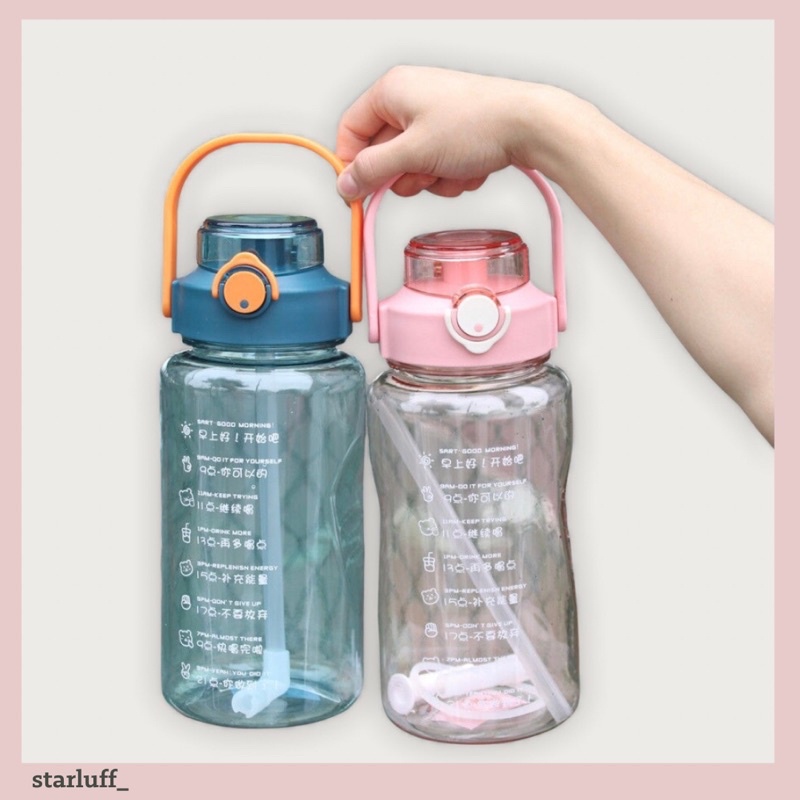Botol minum 1,5-2 Liter-Botol minum stiker lucu-botol minum sedotan 1,5 L-botol minum sedotan 2 Lite