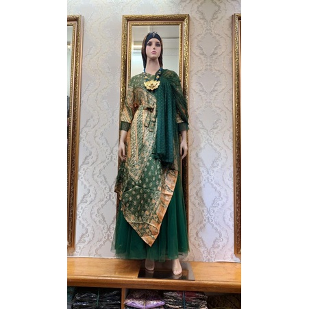 BAJU PESTA WANITA BATIK VISCOSE SUTRA TERBARU DRESS TUTU PESTA WANITA KEKINIAN BATIK PESTA WANITA BI