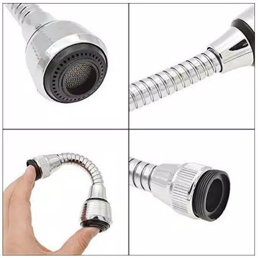 Sambungan Kepala Kran Air Turbo Flex Faucet 360 Flexible 2 Mode Spray - Sambungan Kran Air Cuci Piring - keran wastafel cuci piring stainless - kran air - keran wastafel - kran cuci piring - kran tembok stainless