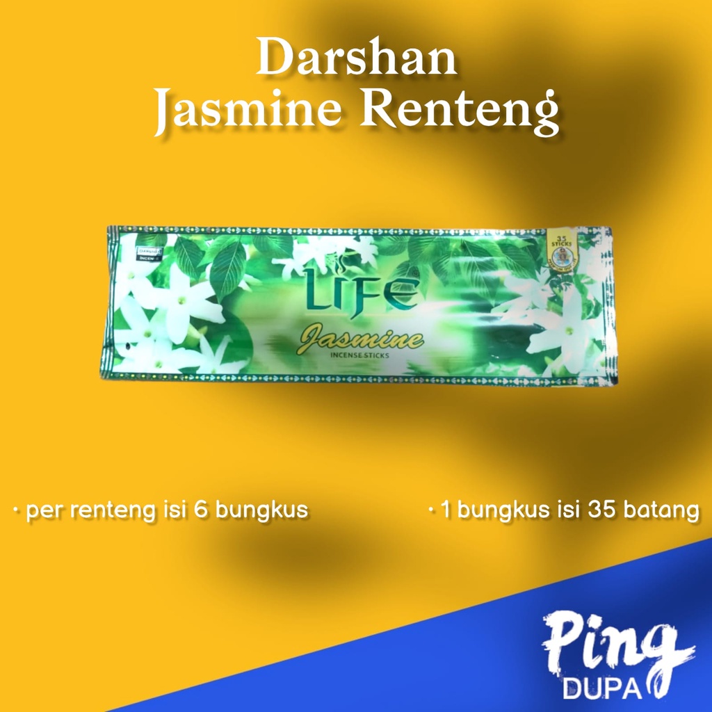 PER RENTENG Dupa Life Jasmine Melati By Darshan India Isii 6 Bungkus Hio