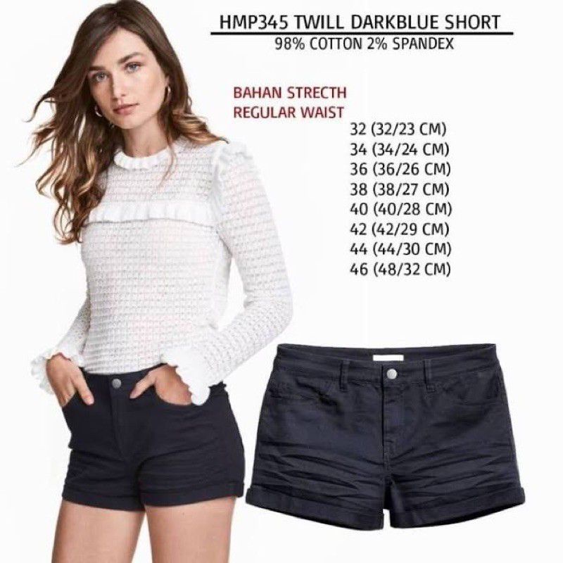 ( 4 Warna ) H&amp;M Twill Short Pants - Celana Wanita Original Branded